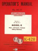Kearney & Trecker-Kearney & Trecker K, KC-11, Milling Machine, Operations Manual-K-01